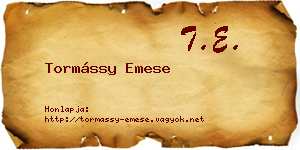 Tormássy Emese névjegykártya