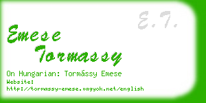 emese tormassy business card