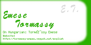 emese tormassy business card